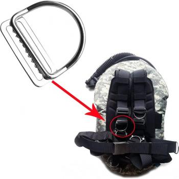 Clip‑D Harnais sous-marin Rite – Sangle de maintien, curseur BCD 50 mm