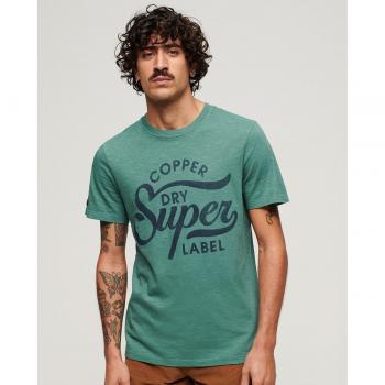 T-shirt Superdry Copper Label Script manica corta verde scuro - XL