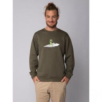 Unisex Sweatshirt mit Alien und Papierflieger