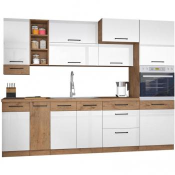 Modular Kitchen Set Wood White 137 – 270x57 cm con LED