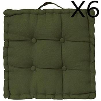 Coussins de sol kaki - Ensemble de 6 pièces