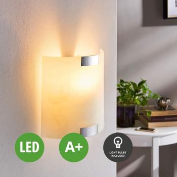 Lindby Wandleuchte Glas Metall, inkl. 1x E14 6W LED