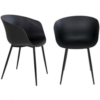 Set di 4 Poltrone House Nordic in Polipropilene Nero