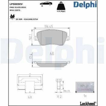 DELPHI LP5005EV Jeu de plaquettes de frein
