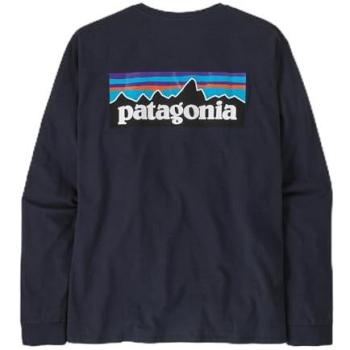 Patagonia P-6 Logo Responsibili T-Shirt Manica Lunga Blu Scuro