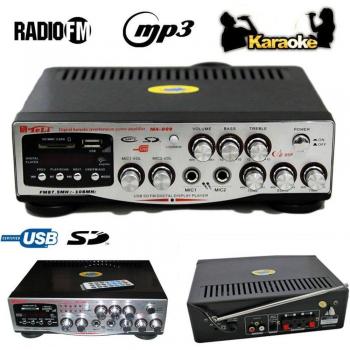 Amplificatore Audio Stereo Digitale con Display 2 Microfoni USB SD MP3 FM Ma-009