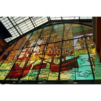 Vidriera‑Malerleinlage 110 × 70 cm in Alu‑Dibond – Mercado Central de Atarazanas, Málaga