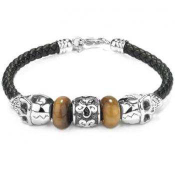 Pulsera de Hombre Radiant con Abalorios Plateados