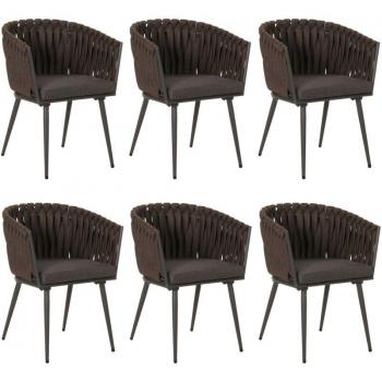 Set di 6 Sedie Soggiorno in Alluminio HHG 418