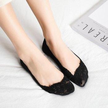 Calcetines invisibles de gel de sílice para mujer, suela de algodón, antideslizantes