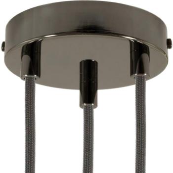 Câble créatif – Kit rosace métallique cylindrique, 3 orifices – Noir perle