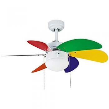 Ventilador de Techo CRISTAL RECORD Tabit Multicolor - Silencioso y Eficiente