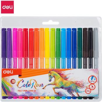 Deli Color Washable Felt Sketch Marker Set 18
