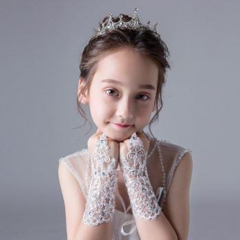 Kids' Fingerless Sequined Gloves for Dance Performance