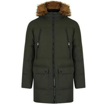 Faux Fur‑Hooded Longline Jacket – Tokyo Laundry, Men, Khaki, M