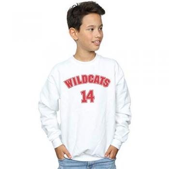 Boys Disney High School Musical Wildcat Shirt 14, 7–8 Jahre, Weiß