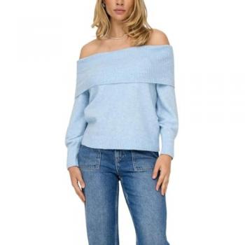Blue Linen Vibes Skulderløst L/S