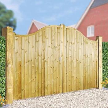 Cannock Gates: Drayton Double-Top Gate, Pressure Treated Redwood (3000 mm × 1800 mm)