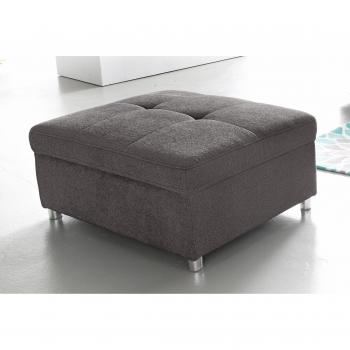 SIT & MORE Polsterhocker Top Bilbao – grau, 98 × 42 × 68 cm, fein geprägte Textur aus 95 % Polyester und 5 % Polyamid, Sofortouch‑Kunstleder