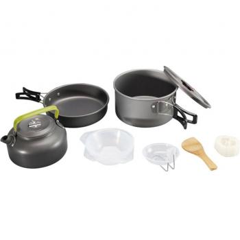 Outdoor Cooking Set - Large Pot, Pan, Kettle, and Accessories for Camping