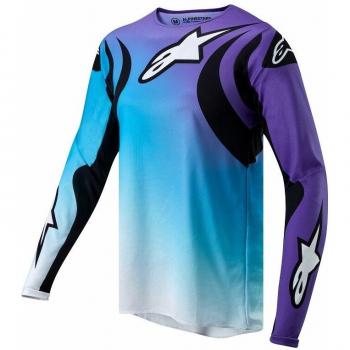 Maillot de motocross féminin Alpinestars Stella Fluid Blanc Bleu XL