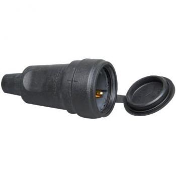Connettore Kopp in Gomma Nera 2P+T con Copertura