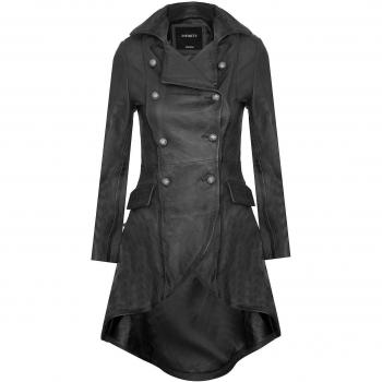 Infinity Leather Women's Gothic Victorian Coat - Black - Size 16