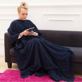 Polyester Wearable Blanket with Sleeves - Comfy Wrap 212x123cm