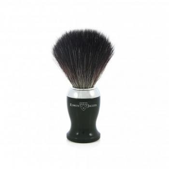 Blaireau de Rasage avec Manche Imitation Ébène Chromé et Fibres Synthétiques Noires