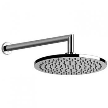 Gessi Emporio Antikalk-Kopfbrause rund mit Gelenk und Wandarm, 1/2 Anschluss, 47284, Finox Optik
