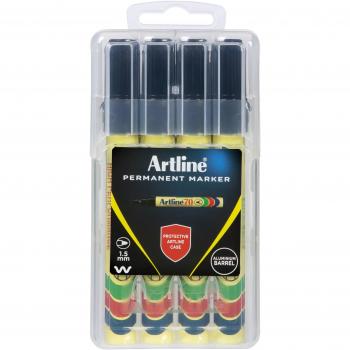 Artline 70 Permanent Marker 4-Pack with Bullet Tip and Medium Point - Black Ink