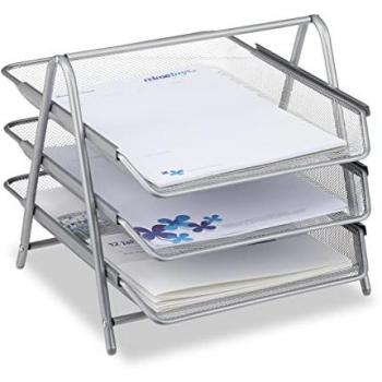 A4 Metal Letter Rack – 3‑Tier Tray