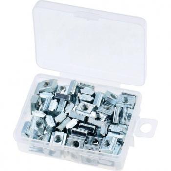 Écrous à glissière en T galvanisés pour profilé d'extrusion en aluminium - 100 pièces M3 M4 M5