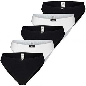 H.I.S Damen-Slip Schwarz-Weiß – Größe 48