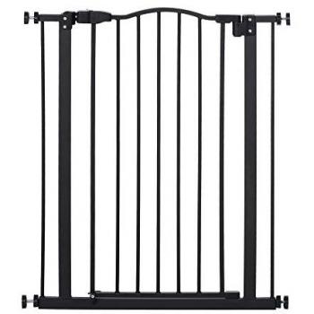 Barrière de sécurité pour chien extensible 74-80 cm -H. 94 cm - sans perçage, double verrouillage - métal noir