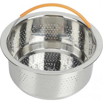 Stainless Steel Steam Basket with Silicone Handle