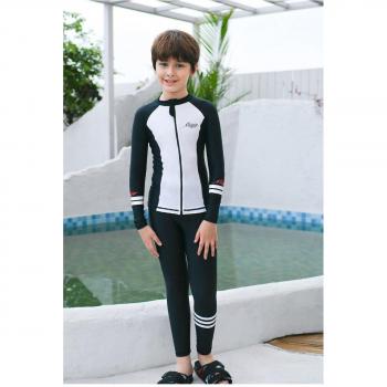 Korean Girls' Long Sleeve 3-Piece Surf Swimsuit with UV Protection