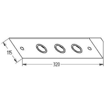 Thebo Ecksteckdose 17587/320/3 Aluminium 3‑fach