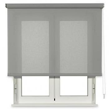 Estor Enrollable Traslúcido de Algodón Gris 105x250cm