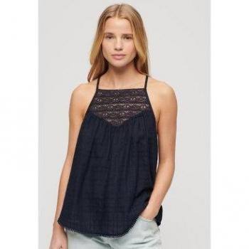 Superdry Top Pizzo Spiaggia Blu Navy S
