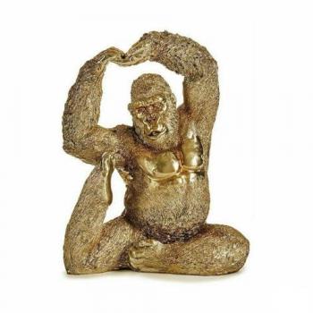 Statua Decorativa di Gorilla Yogico Oro 14x30x25,5 cm – 3 Pezzi