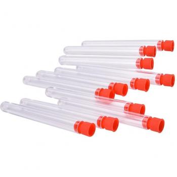 10 PCS Transparent Plastic Test Tubes with Caps 12x100mm