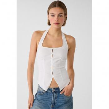 Halter Spacchi Bianco XS Stradivarius