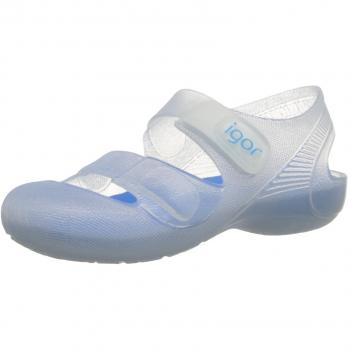 Sandalias Igor Bondi Bicolor Blanco Azul Turquesa con Cierre de Velcro
