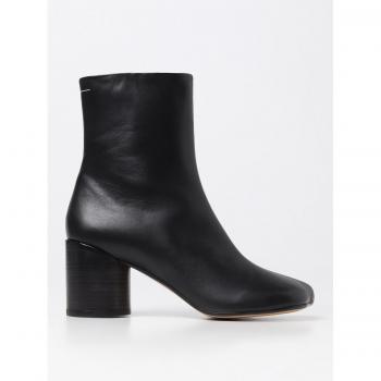 MM6 Maison Margiela Black Leather Heeled Boots - Women's Size 6 US