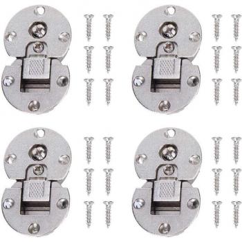 4Pcs Zinc Alloy 90 Degree Semicircular Concealed Door Hinge