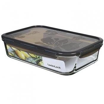 LOCK & LOCK Vorratsdose Box Boroseal 3,6 l eckig 34,5 x 23,6 x 8,8 cm, transparent, Glas