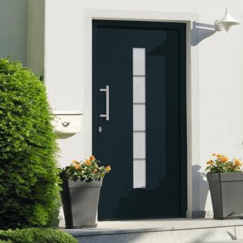 Porte d'entré Aluminium et PVC Anthracite 100x200 cm