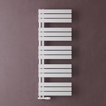 Porta‑sciugamani radiatore piante 131x50 cm in acciaio bianco, riscaldamento elettrico o termovalente
