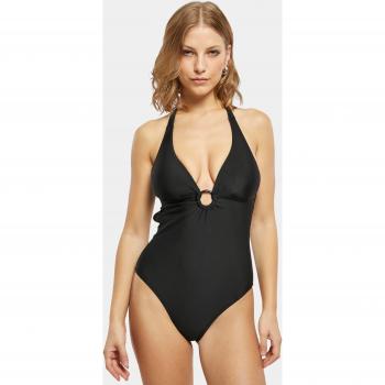 Urban Classics Ladies Recycled Neckholder Swimsuit Badeanzug schwarz in L